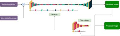 DiffraGAN: a conditional generative adversarial network for phasing single molecule diffraction data to atomic resolution